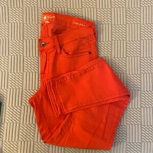 Coral Red Ankle Skinny Jeans
